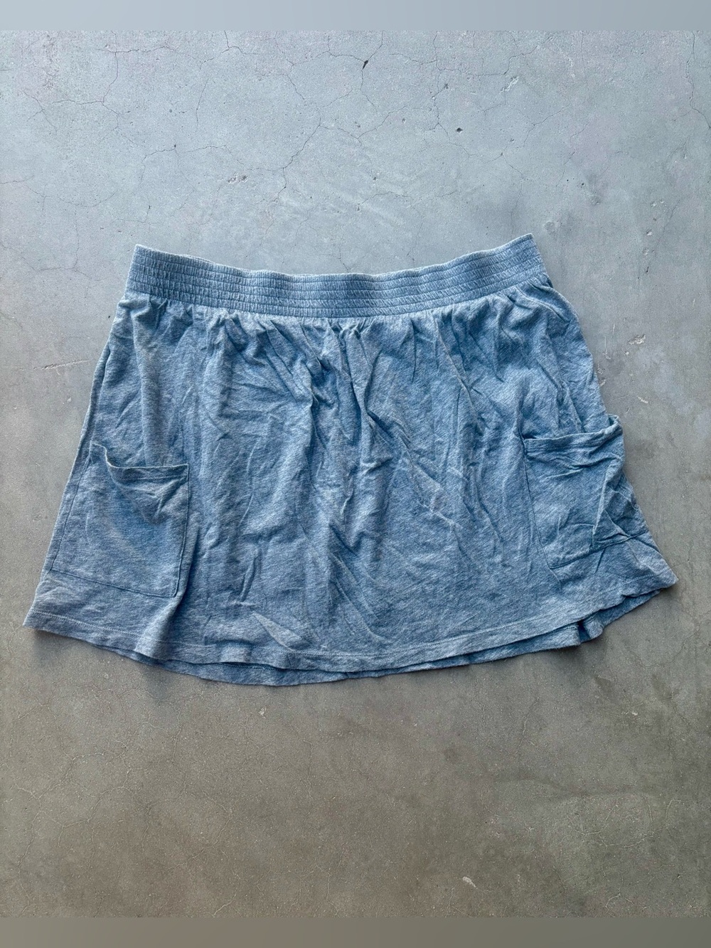 Vintage Mossimo Supply Co. Grey 100% Cotton Jersey Skirt with Pockets Size XL